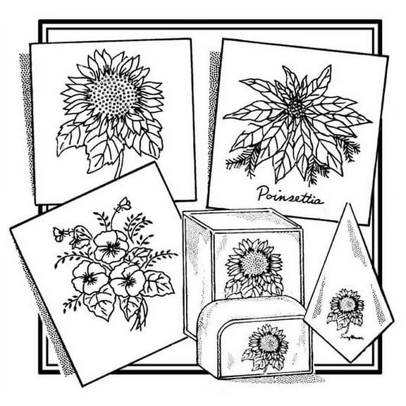 Aunt Martha's #3865 Sunflower, Pansies, & Poinsettia