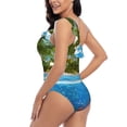 thumbnail image 4 of Sikiie Island And Coral Reef Print Women One Piece Swimsuits Tummy Control One Shoulder Bathing Suits Ruffle Swimwear, From S to XXL-XX-Large, 4 of 6