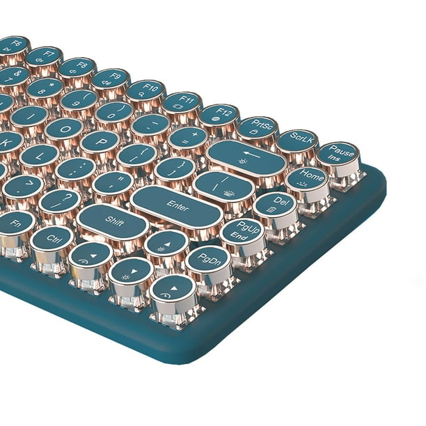 Teclado TISHLED, máquina de escribir, interruptores mecánicos inalámbricos, verdes