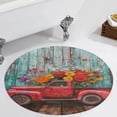 thumbnail image 4 of Thanksgiving Retro Truck Round Rugs -Washable Non-Slip Small Round Area Rug Throw Soft Circle Rugs for Bedroom, Modern Print Indoor Carpet for Entryway Sofa Living Room, 4 of 7