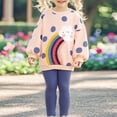 thumbnail image 2 of Hrsba Toddler Girl Set Long Sleeve Crew Neck Colorful Fleece Top and Pants 2 Piece Set for Casual Wear Cool Season for 2-8 Years, 2 of 5