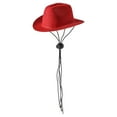 thumbnail image 3 of Sombrero de vaquero jinwen para mascotas con barbilla ajustable Rojo, 3 of 8
