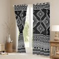 thumbnail image 3 of jejeloiu Rustic Western Aztec Black Out Curtains,Retro Bohemian Print Curtains Pack of 2 (42x63 Each),Gray Rhombus Triangle Bedroom Curtains For Men Women,Microfiber Bedroom Decor, 3 of 6
