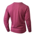 thumbnail image 6 of Shirts for Men, Men's Henley T-Shirts Loose Crewneck Button Up Pullovers Long Sleeve 2025 Fall Winter Basic Workout Casual Tee Tops, 6 of 6