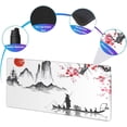 thumbnail image 4 of Cherry Blossoms Full Desktop Mouse Pad XXL Extended Large Gaming Mousepad Stitched Edges Japanese Keyboard Mouse Mat Non-Slip Rubber Base White Desk Pads(Size:35.4x15.7in), 4 of 5