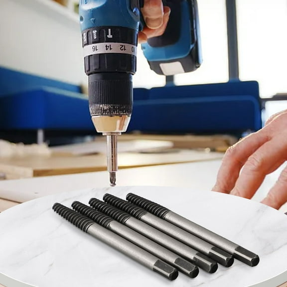 5Pcs Screw Extractor Center Drill Bits Guide Set Broken Damaged Bolt Remover Hex Shank Drill Bits Spanner For Broken Hand Tool Fangkenuo