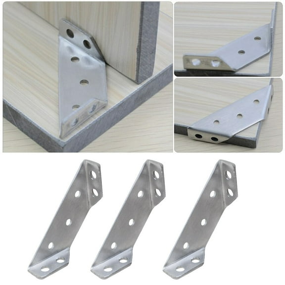 Metal Corner Brackets for Fixing Silver Stainless Steel Durable and Long Lasting 90 Degree 5pcs