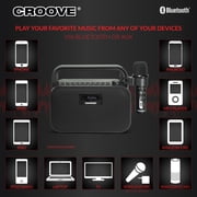 Croove Boombox Party Speaker with Microphone - Portable Bluetooth Sound System