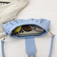 thumbnail image 3 of Bolso de hombro plisado Color sólido PU Cuero Cloud Underarm Bag para fiesta (Azul), 3 of 9