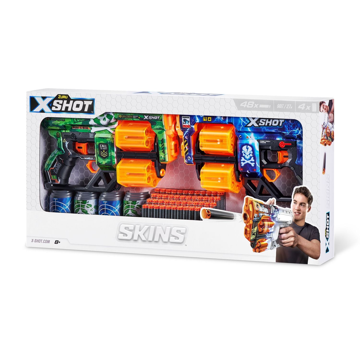 X-Shot Skins Dread Dart Blaster 2 Pack (48 Darts)