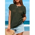 thumbnail image 6 of PRETTYGARDEN Womens Spring Tops Summer Shirts Crochet Cap Sleeve Sweater Pullover Cute Crew Neck Beach Cover Ups, 6 of 8