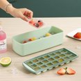 thumbnail image 2 of ReaNea Silicone Bottom Ice Cube Trays for Freezer with Ice Storage Box, Ice Scoop and Ice Cube Mold (Green), 2 of 9