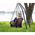 thumbnail image 6 of Bahia Macrame Hammock Chair Hanging Chair for Bedroom Rope Boho Swing Chair Indoor Macrame Swinging Chair Outdoor Hand Woven Rope Hammock Accent Chair - Black Hammock Chair, 6 of 7