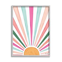 Stupell Industries Whimsical Sun Rays Shining Playful Nature Painting Graphic Art Gray Framed Art Print Wall Art, Design by Ilene Segal