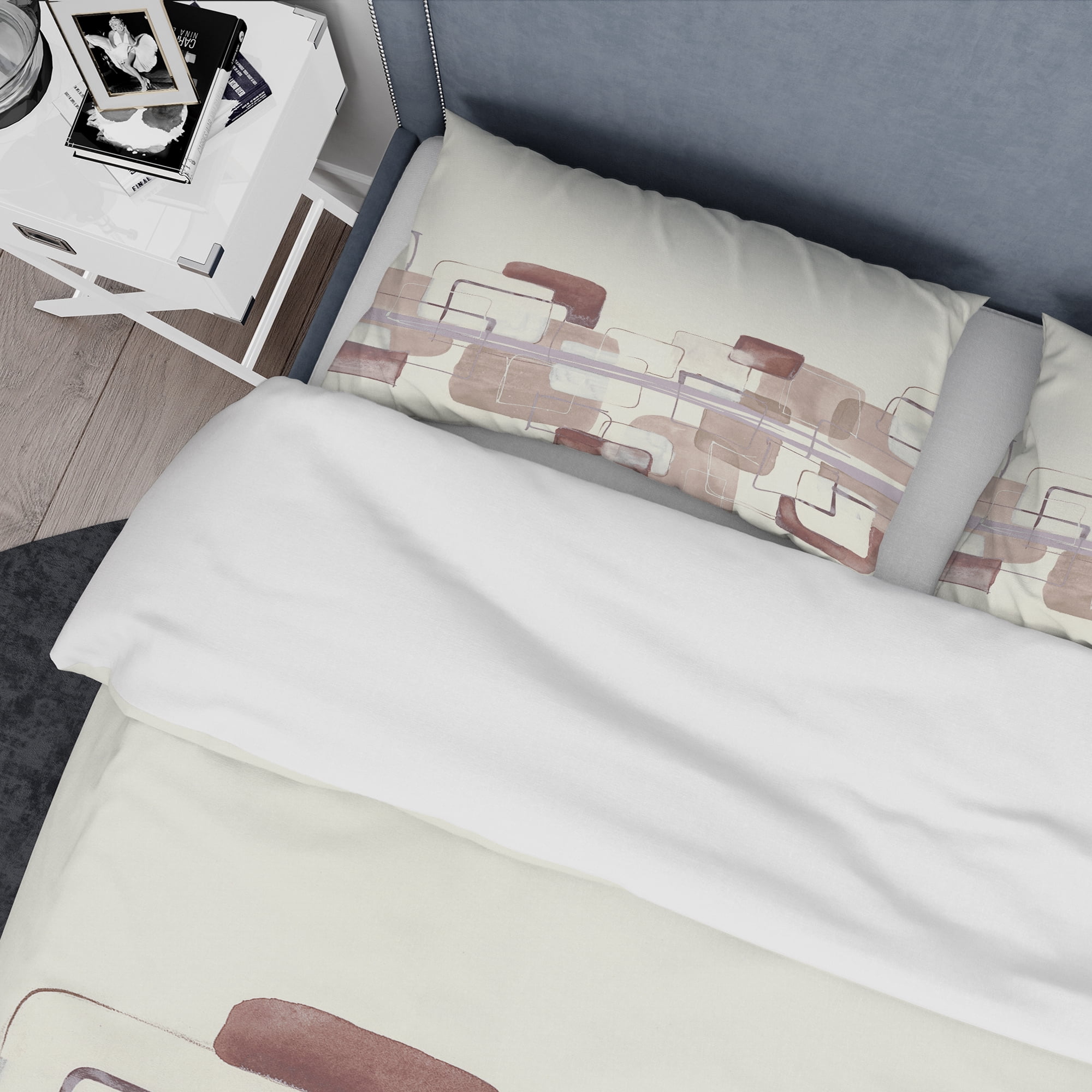Designart 'Watercolor Minimal Boxes I' Geometric Duvet Cover Set
