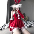 thumbnail image 1 of Disfraz de camarera de Papá Noel para mujer, uniforme de Cosplay, lencería sexy para fiesta de Navidad, conejita sexy, vestido elegante de invierno, 1 of 5