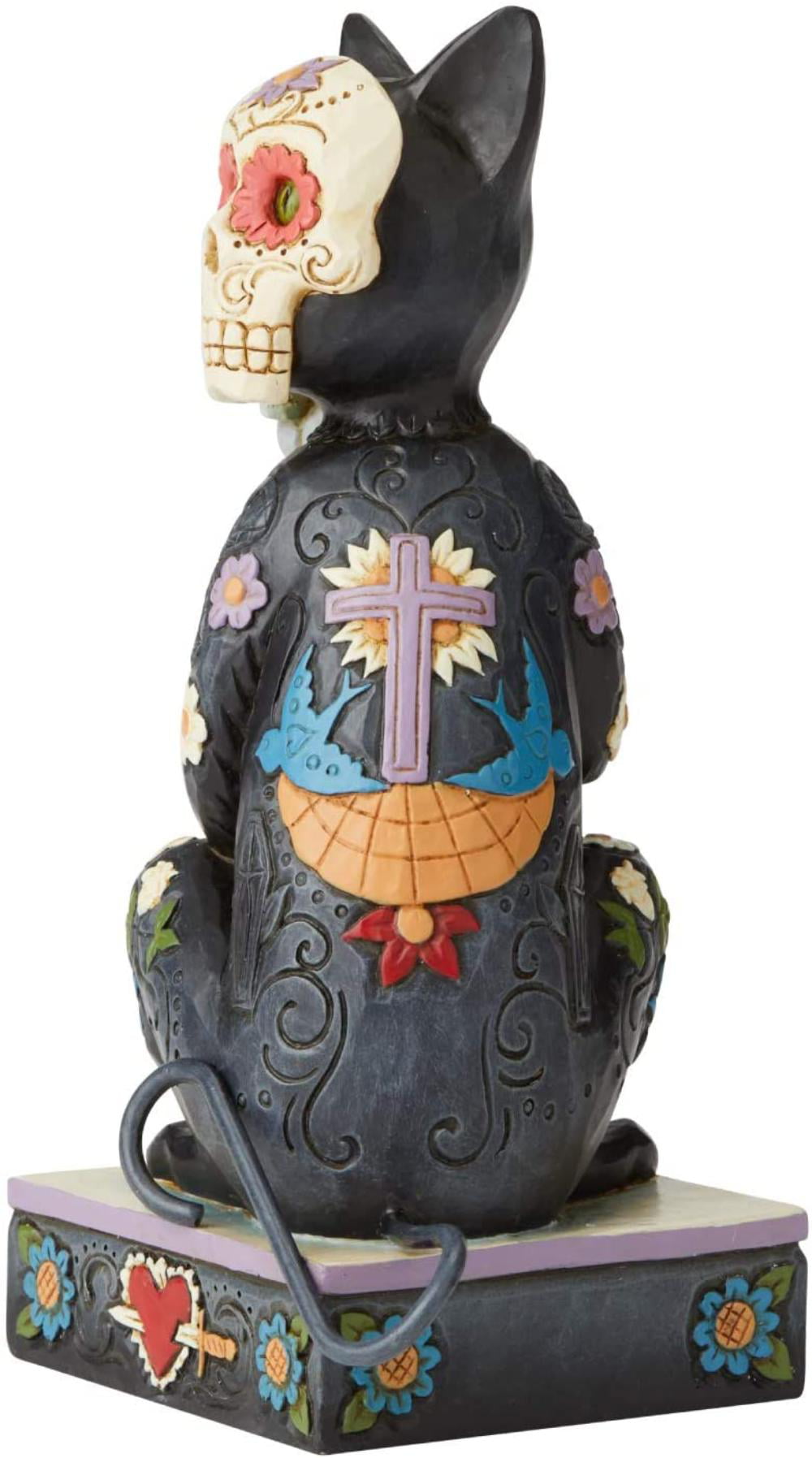 Jim Shore Halloween Day of the Dead Cat w/ Sugar Skull Mask Figurine ~ 6004327 