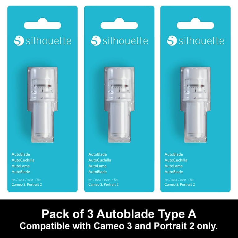 Silhouette AutoBlade - Pack of 3 Blades for Use with Cameo 4 with 50 Designs