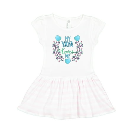 

Inktastic My Yaya Loves Me with Hearts and Flowers Gift Toddler Girl Dress