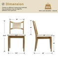 thumbnail image 3 of Dayalane Mid-Century Farmhouse Rattan Back Upholstered Dining Chair Set of 6, Woven Kitchen Chair with Solid Wood Frame for Breakfast, Restaurant, Bistro, Linen Beige, 3 of 9