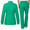 thumbnail image 5 of ASDFVBKG Womens Scrub Sets Crew Neck Snap-Front Nurse Uniform Jogger Suit Stretch Top & Pants with 6 Pockets Long Sleeve Casual Warm-Up Jackets Workwear Green S, 5 of 5