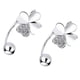 thumbnail image 4 of Pendientes de botón de Plata esterlina con forma de hoja Nikou para mujer, 4 of 13