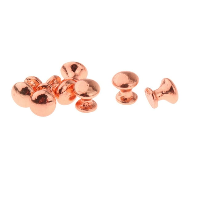8 Pcs Boutons de Porte de Maison de Poupée Pièces de Poupée BJD Simulation Simple Jouet pour Enfants Jeu d'Imitation bronze Rouge