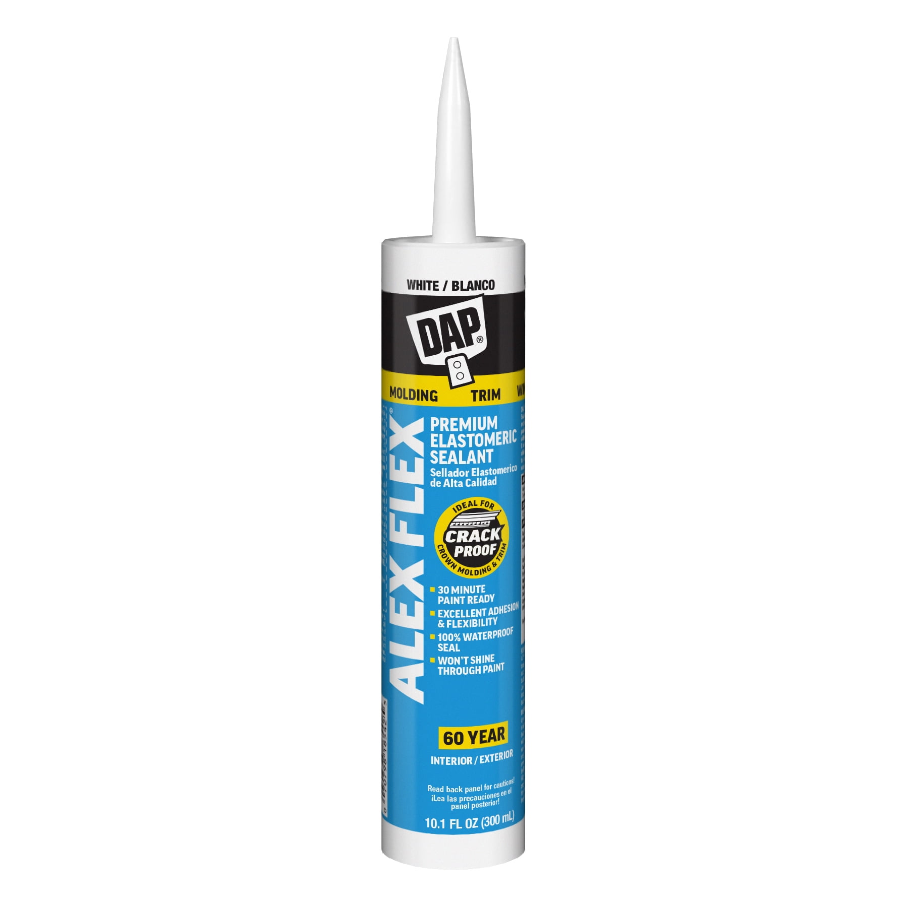 (6 pack) DAP Alex Flex 10.1 oz White Premium Molding and Trim Siliconized Sealant