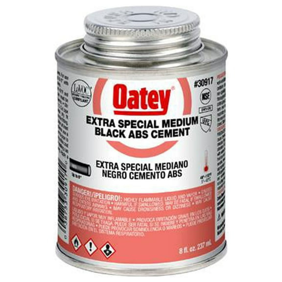 Oatey 30917 Black ABS Pipe Cement, 8 oz. - Quantity 24
