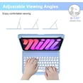 thumbnail image 4 of Magnetic Detachable Candy Round Keyboard Cover with Mouse & Apple Pencil Slot for iPad 7/8/9 Gen 10.2", Air 3, Pro 10.5 2017, Slim Folio Case, Teal, 4 of 7