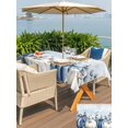thumbnail image 4 of Outdoor Tablecloth with Umbrella Hole and Zipper, Fall Coastal Rectangle Table Cloth 60x120 Inch Waterproof Tablecloth, Thanksgiving Blue White Pumpkin Eucalyptus Picnic Table Cover for Patio Camping, 4 of 7