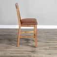 thumbnail image 5 of Home Square 24" Slatback Barstool with Cushion Seat in Rustic Oak - Set of 2, 5 of 8