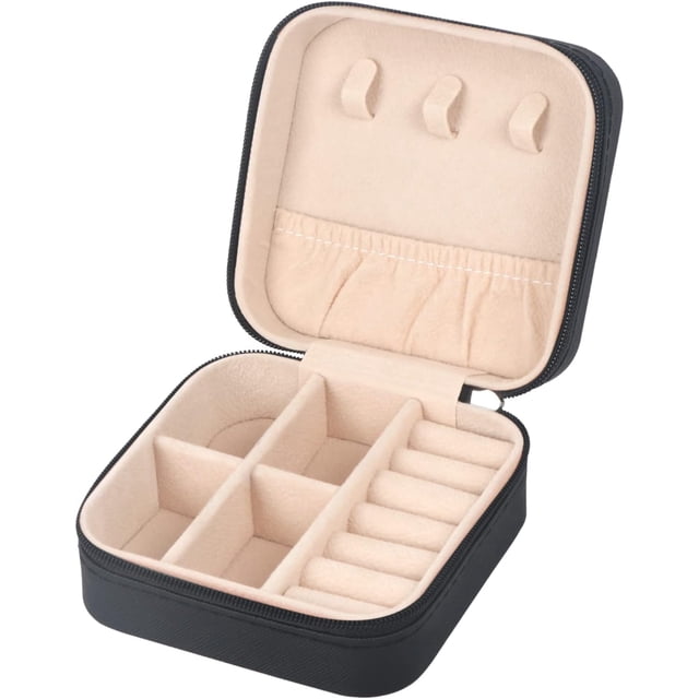 LAICAIW Travel Jewelry Case Small Jewelry Box Jewelry Organizer Storage Case Portable PU Leather Mini Jewelry Travel Case for Girls Womens Earring, Necklace, Rings,Bracelets