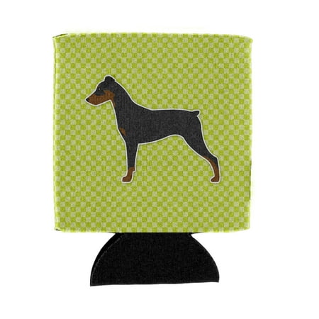 

Carolines Treasures BB3813CC German Pinscher Checkerboard Green Can or Bottle Hugger Can Hugger multicolor