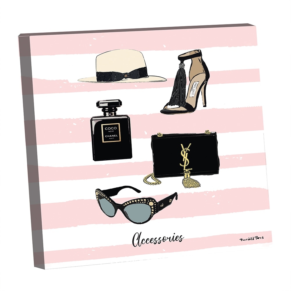 STYLISH FASHION GLAM ACCESSORIES - 14"x14" Canvas Artwork 14 x 14