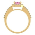thumbnail image 4 of Clara Pucci 14K Yellow Gold 1.92ct Pink Halo Ring for Women, 4 of 8
