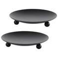 thumbnail image 1 of 2 portavelas negro portavelas soporte trasero portavelas de metal soporte decorativo de escritorio para velas gruesas soportes, 1 of 5