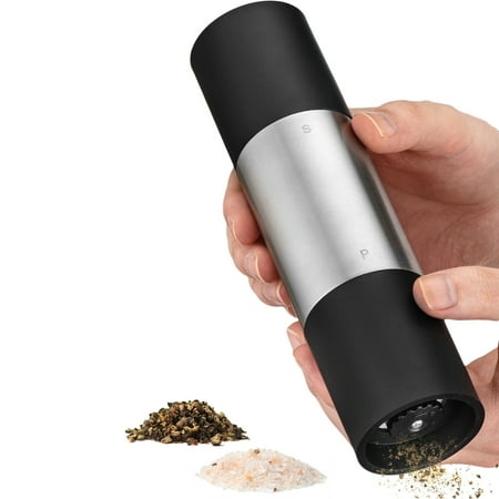 Adjustable Pepper Mill (Belwares Salt And Pepper Grinder 2 In 1 Ceramic Grinder Stainless Steel Mill - Features Dual Dual Adjustable Coarseness Mechanism For Grinding Coarse Salt And)