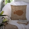 thumbnail image 3 of Carolines Treasures BB1016-BL-BN-PW1414 Fish - Blowfish Burlap and Brown   Canvas Fabric Decorative Pillow BB1016, 3 of 4