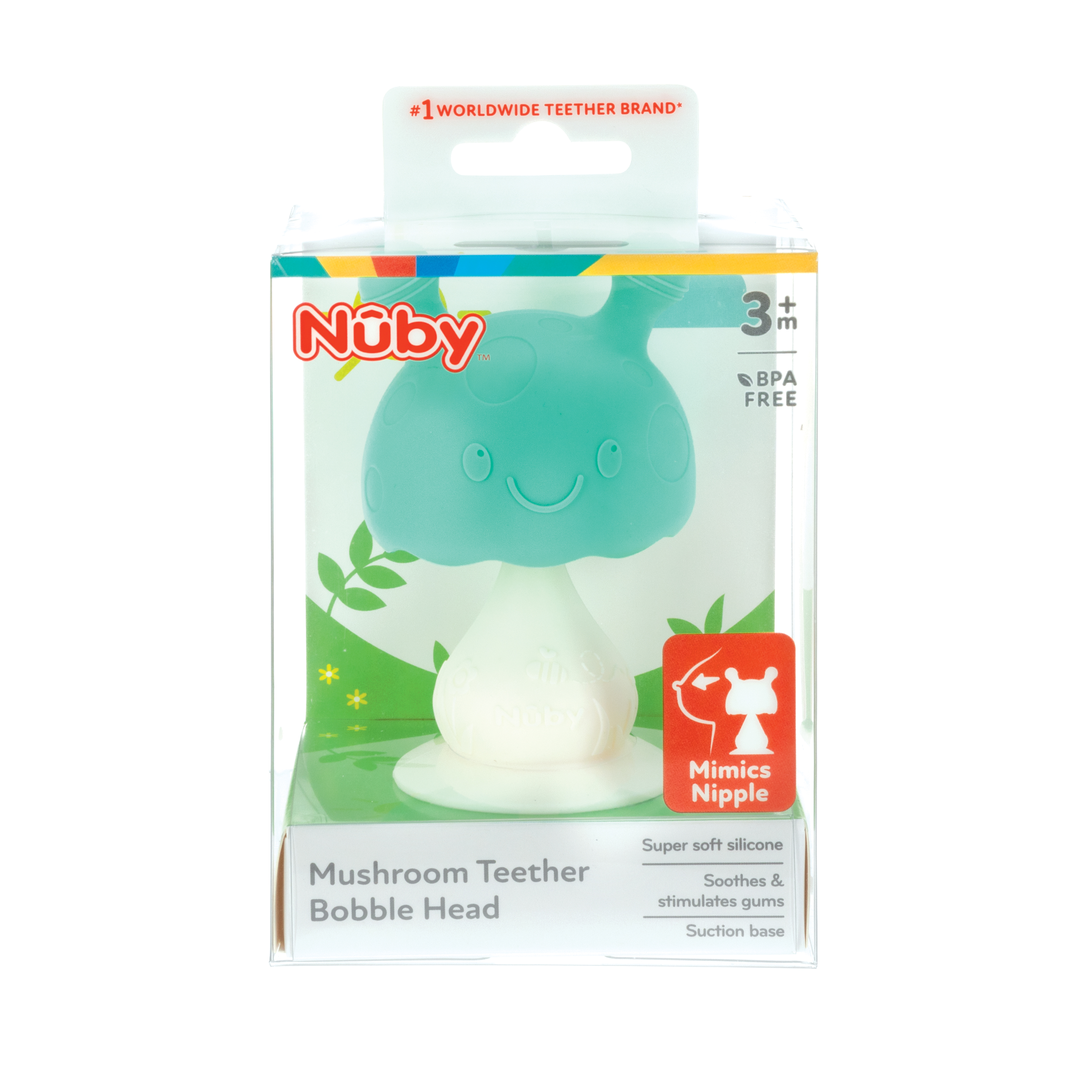Nuby Silicone Mushroom Bobblehead Teether with Suction Base photo 7