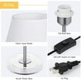 thumbnail image 3 of Modern Silver Table Lamps Set of 2 with White Shade and Acrylic Base, 3 of 7