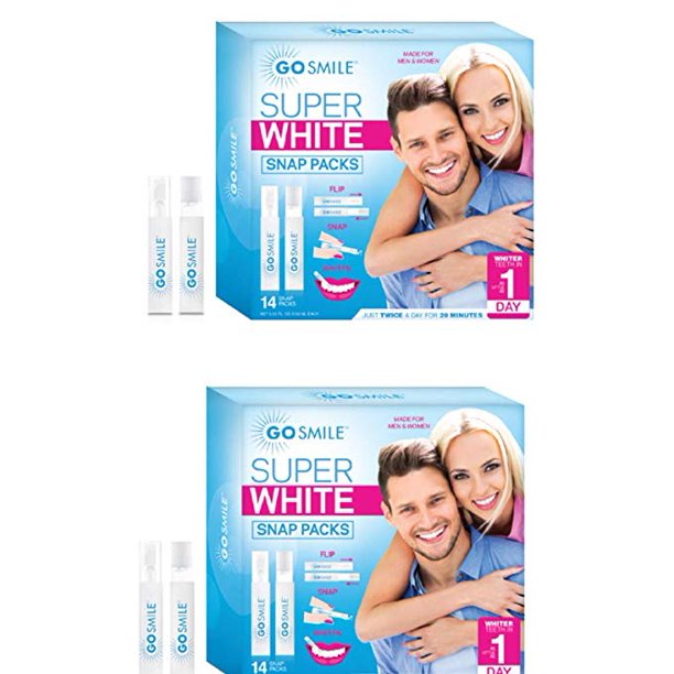 Go Smile Super White Teeth Whitening System Snap Pack Kit {2 pk