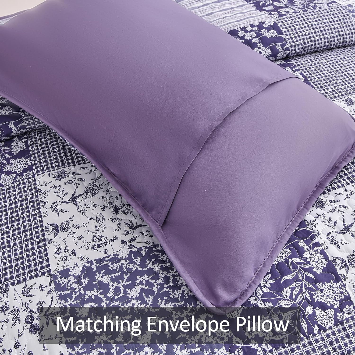 3 Pieces Grid Patchwork Queen Size Bedspread Quilt Bohemian Stripe Coverlet Set (90"x96")