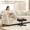 thumbnail image 6 of Carolayne 15-19.5'' Adjustable Vanity Stool, 360° Swivel Upholstered Ottoman Stool for Makeup Room, Living Room, Black, 6 of 9