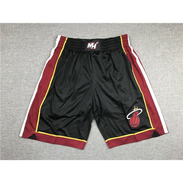 Miami Heat Retro Embroidered Zipper Pocket Shorts Basketball Pants Embroidered Shorts