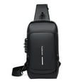 thumbnail image 2 of Paquete de pecho Bolso bandolera para hombre con candado, bolso de pecho antirrobo impermeable con puerto de carga USB, bolso de hombro, mochila cruzada Irfora Paquete de pecho, 2 of 7