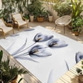 thumbnail image 2 of Outdoor Rug 6x9 ft Modern Abstract Tulip Flower Waterproof Outdoor Patio Rug Mat Non Slip Outside Area Rugs Carpet for RV,Camping,Porch,Deck,Pool,Balconybackyard,Slate Gray, 2 of 9