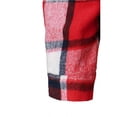 thumbnail image 5 of Zynoxe Mens Flannel Shirt Jacket Fall Soft Plaid Button Down Long Sleeve Drawstring Hoodies with Pocket Versatile Comfortable Shacket Red L, 5 of 5