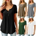thumbnail image 5 of Douhoow Plus Size Summer Women Loose T-Shirt Short Sleeve Tops Solid Color Tee S-5XL, 5 of 7