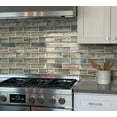 thumbnail image 2 of 5 pack Wooden Brown 11.8 in. x 11.8 in. Polished Glass Subway Mosaic Floor and Wall Tile (4.83 sq. ft./Case), 2 of 4